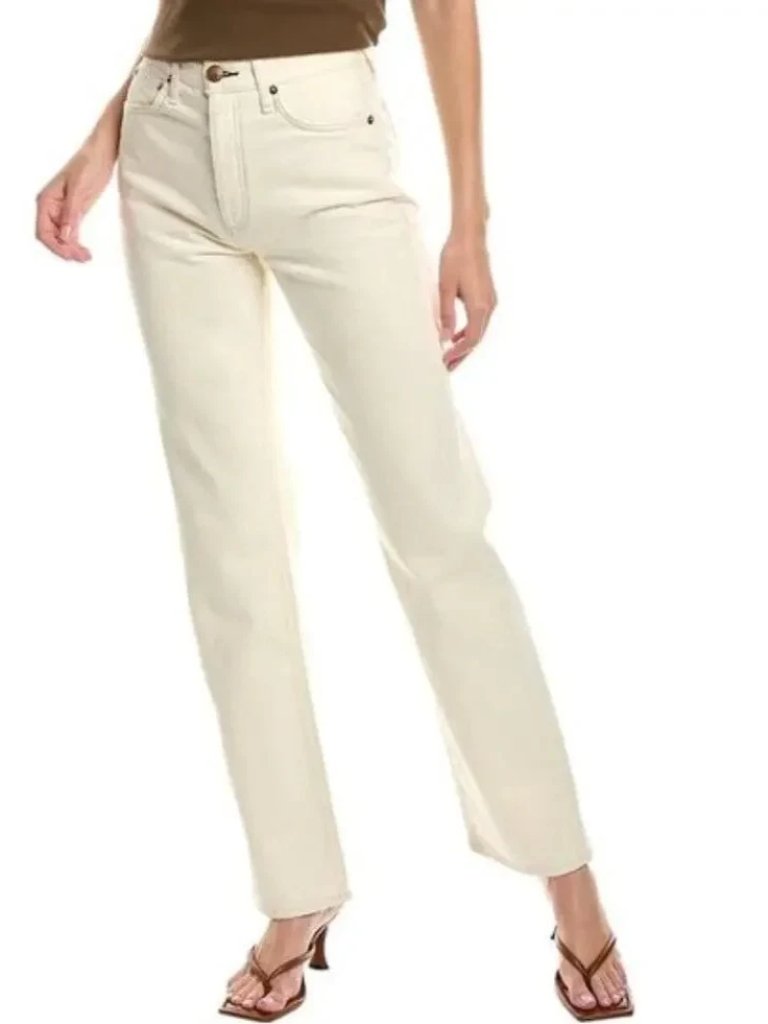 Rag & Bone Womens Jeans Size 32 Ecru Alex High Rise Straight Inseam 32 New